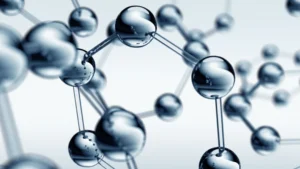 Microscopic view of peptides used in wellness therapies